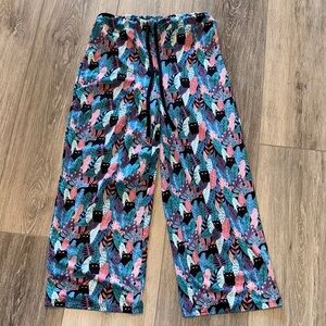 Women’s Multicolor Fox & Leaf Print Pajama Pants - Soft Lounge Bottoms